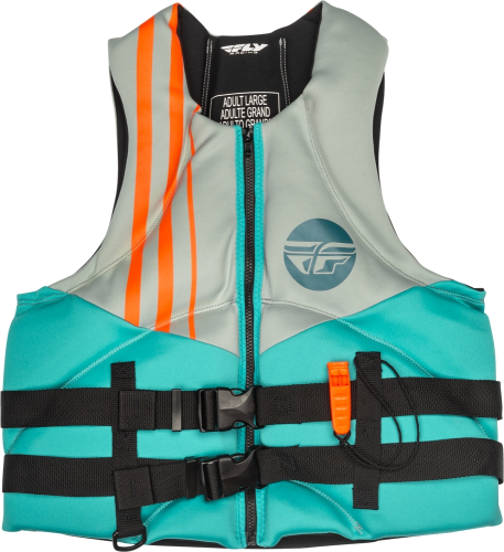 Fly Racing - Fly Racing Neoprene Flotation Vest - 221-304032X - Teal/Gray/Orange - 2XL