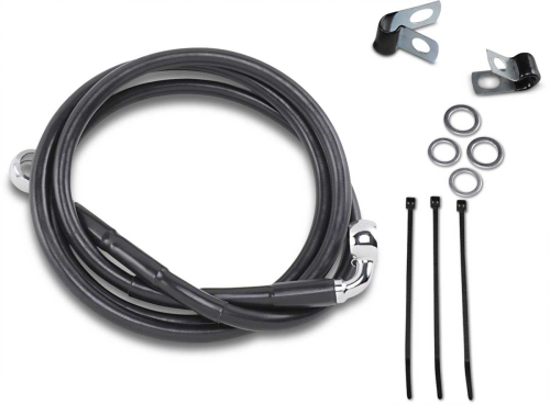 Drag Specialties - Drag Specialties Extended Stainless Steel Front Brake Line Kit - Black Vinyl Coated - 48in. - 640113-6BLK