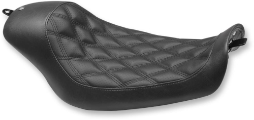 RSD - RSD Bob Job Solo Seat - Black Distressed Vinyl w/ Perforated Diamond Sections - 76995