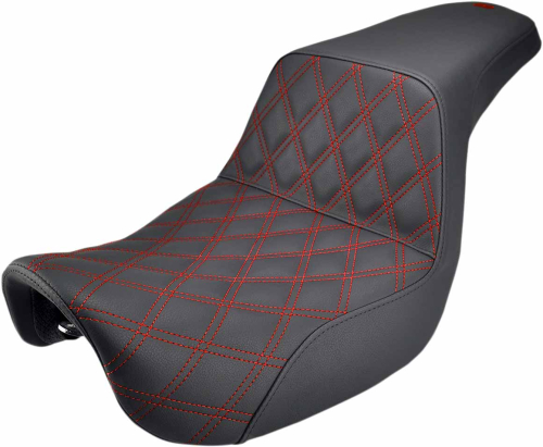 Saddlemen - Saddlemen Step-Up LS Seat - Black with Red Lattice Stitch - 806-04-172RD