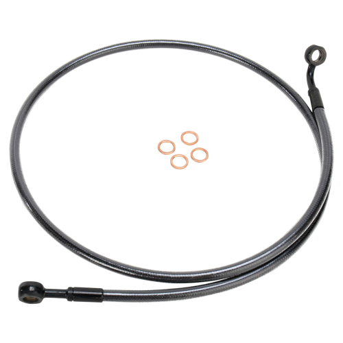Magnum - Magnum Black Pearl E-Z Align Single Disc Front Brake Line - 180deg. Top Angle - 38in - 46738SW