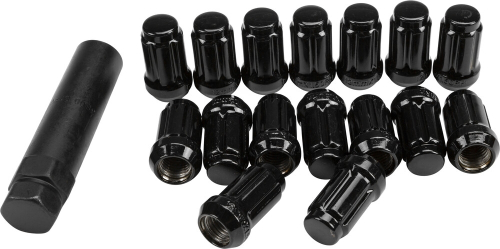 AWC - AWC 12mm x 1.50 Splined Black Tapered Lug with Key - 16 pack - RLUG-CS20B