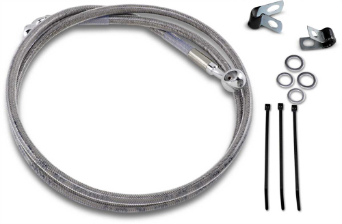 Drag Specialties - Drag Specialties Extended Stainless Steel Front Brake Line Kit - Clear Coated - 50in. - 640113-8