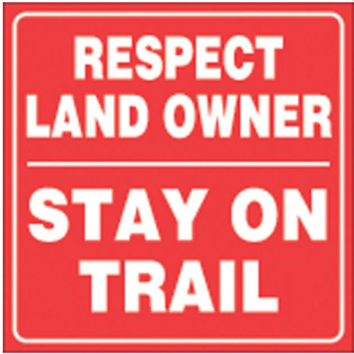 Voss - Voss 7-1/2in.x 7-1/2in. Trail Sign - Respect Land Owner (Red/White) - 461 RLO RR