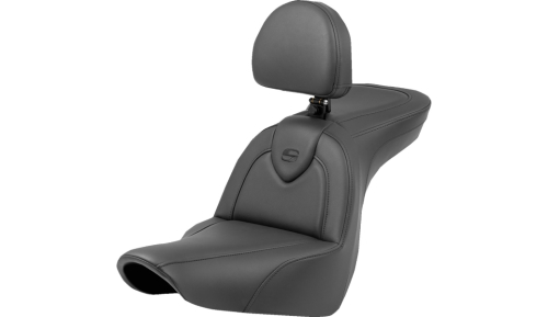 Saddlemen - Saddlemen Roadsofa Seat - with Backrest - Black/Black Stitching - 818-29-187BR