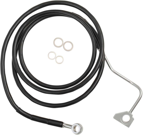Drag Specialties - Drag Specialties Extended Stainless Steel Front Brake Line Kit - Black Vinyl Coated - 72-1/2in. - 1741-3998
