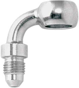 Goodridge - Goodridge Universal 90deg. Banjo Fitting - 3/8in./10mm - Chrome - P599-03CH