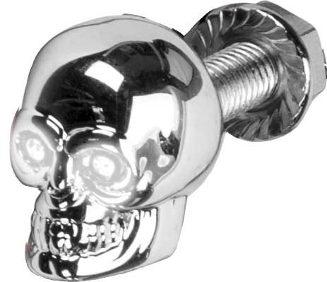 HardDrive - HardDrive Lighted Skull License Plate Screws - White - H040081
