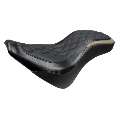 Mustang - Mustang Daytripper One-Piece Seat - Black with Double Helix Stitch - 75215