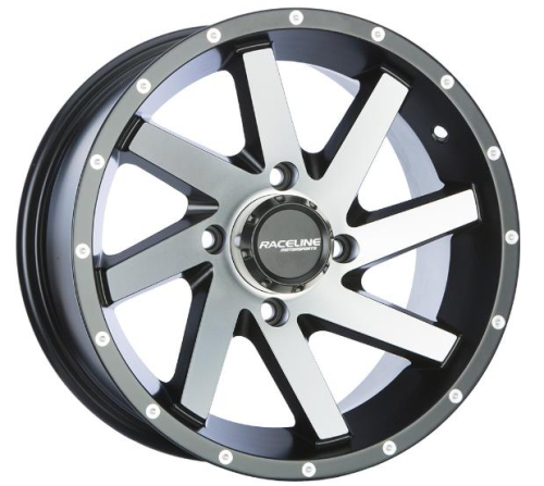 Raceline - Raceline Twist Machined Wheel - 14x7 - 5+2 Offset - 4/137 - Black/Machined - A8247037-52