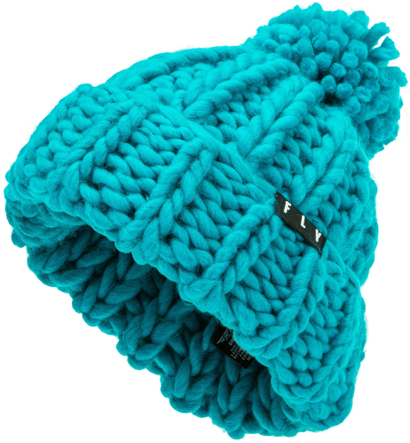Fly Racing - Fly Racing Fly Womens Chunky Pom Beanie - 351-0157 - Teal - OSFM