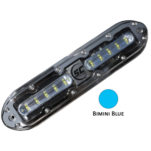 Shadow-Caster LED Lighting - Shadow-Caster SCM-10 LED Underwater Light w/20' Cable - 316 SS Housing - Bimini Blue
