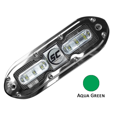 Shadow-Caster LED Lighting - Shadow-Caster SCM-6 LED Underwater Light w/20' Cable - 316 SS Housing - Aqua Green