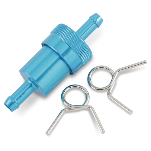 Emgo - Emgo Aluminum Fuel Filter - 5/16in. - Blue Anodized - 14-34431