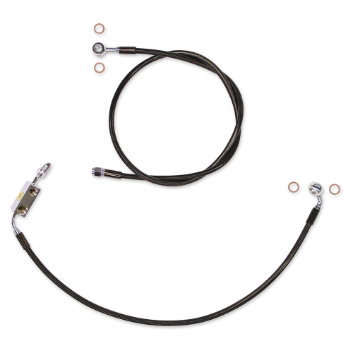 Magnum - Magnum Black Coated XR Stainless Front Brakeline Kit - 23in. Upper Brake Length - SBC132623
