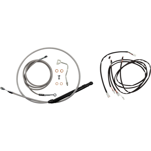 Burly Brand - Burly Brand Extended Cable/Brake Line Kit for 14in. Ape Handlebar - Stainless Steel - B30-1311