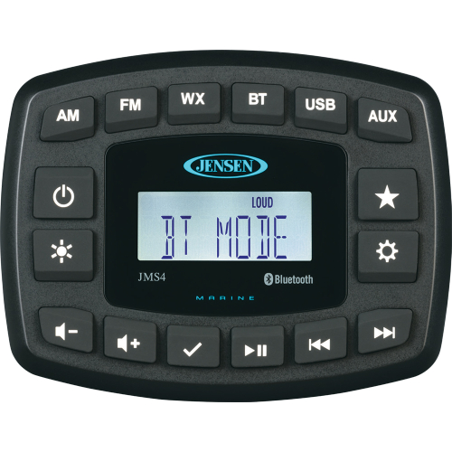 JENSEN - JENSEN 4" JMS4RTL Waterproof Bluetooth AM/FM/WB/USB Stereo - Black