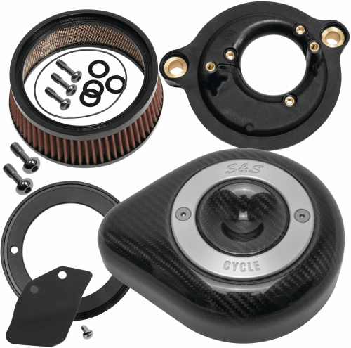 S&S Cycle - S&S Cycle Stealth Teardrop Air Cleaner Kit - Carbon Fiber - 170-0498