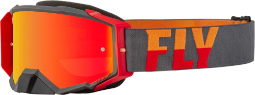 Fly Racing - Fly Racing Zone Pro Goggles - 37-51894 - Gray/Red / Red Mirror/Amber Lens - OSFM