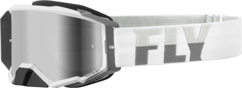 Fly Racing - Fly Racing Zone Pro Goggles - 37-51896 - White/Gray / Silver Mirror/Smoke Lens - OSFM