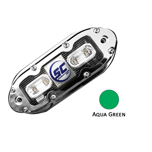 Shadow-Caster LED Lighting - Shadow-Caster SCM-4 LED Underwater Light w/20' Cable - 316 SS Housing - Aqua Green