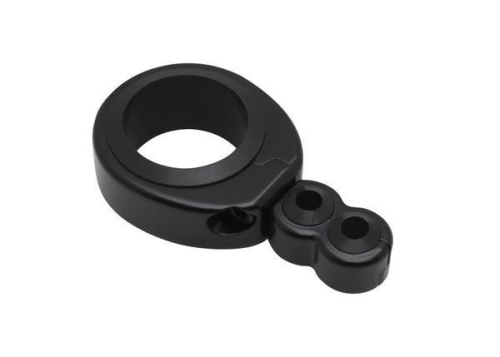 Bikers Choice - Bikers Choice Swivel Head Cable Clamp - 1 1/4in. Dual/1 1/2in. without Rubber Sleeve - Black - 11-0091