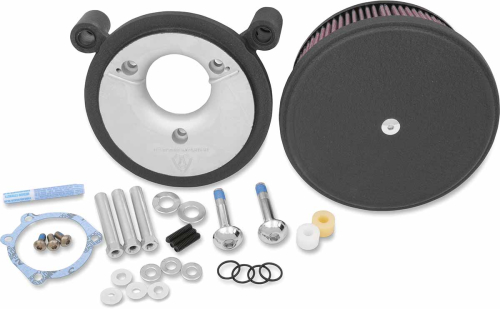 Arlen Ness - Arlen Ness Stage 2 Big Sucker Air Kit - Wrinkle Black Backing Plate - Standard Filter - 18-821