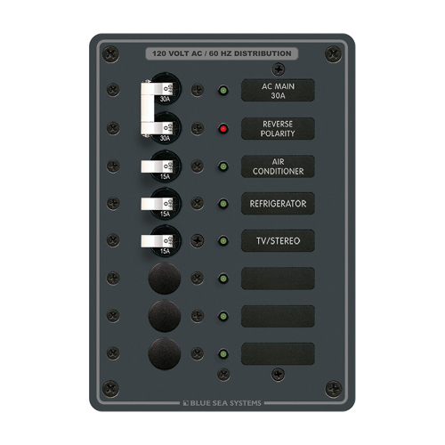 Blue Sea Systems - Blue Sea 8027 AC Main +6 Position Breaker Panel - White Switches