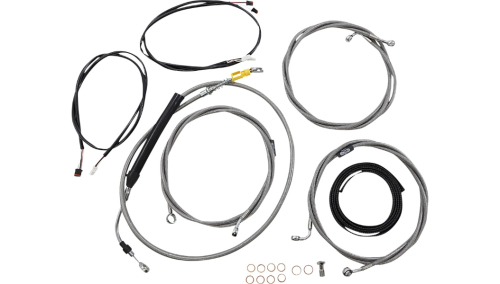 LA Choppers - LA Choppers Complete Plug and Play Cable Kit - 12in.-14in. - ABS - Stainless - LA-8058KT3-13