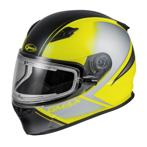 G-Max - G-Max FF49S Hail Helmet with Electric Shield - G4491744 - Matte Hi-Vis/Black/Gray - Small