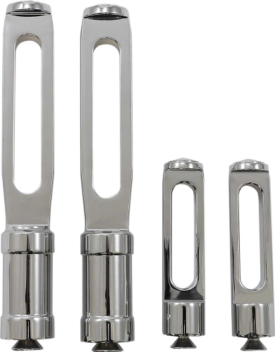Accutronix - Accutronix Forward Controls with Master Cylinder - Slotted, +3in. - Chrome - FC106-XSC