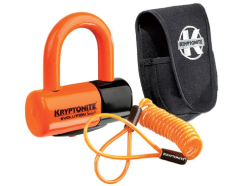 Kryptonite - Kryptonite Evolution Series 4 Disc Lock - Orange with Pouch and Reminder Cable - 999591