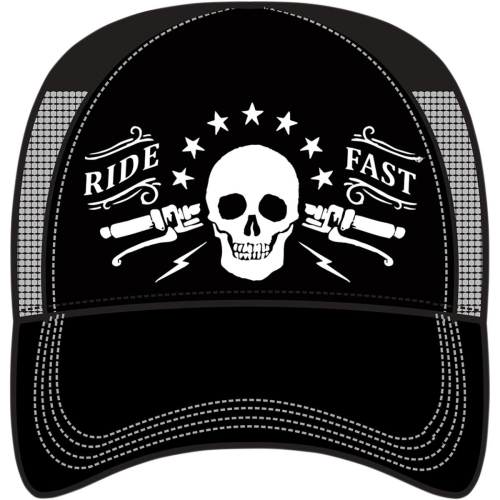 Lethal Threat - Lethal Threat Ride Fast Hat - HT82074 - Black/Gray - OSFM