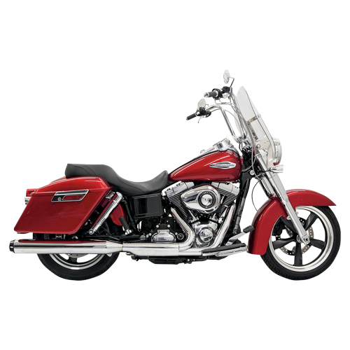 Bassani Manufacturing - Bassani Manufacturing 4in. Quick Change Slip-Ons - Chrome with Black Fluted End Caps - 1D87R