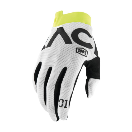 100% - 100% Itrack Gloves - 10015-010-10 - Racr White - Small