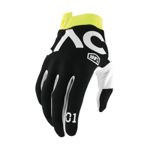 100% - 100% Itrack Gloves - 10015-019-10 - Racr Black - Small