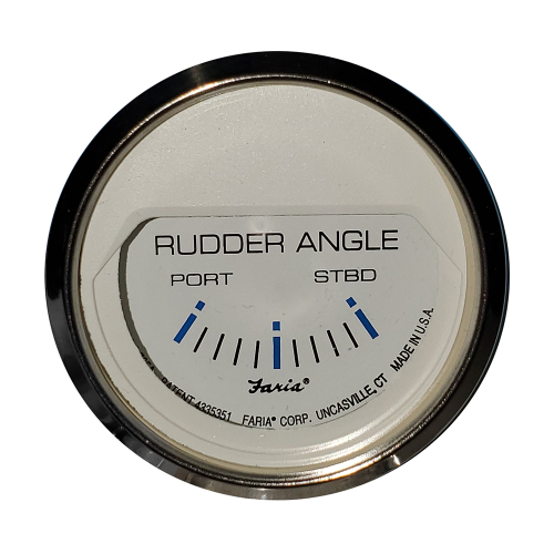 Faria Beede Instruments - Faria Chesapeake White SS 2" Rudder Angle Indicator Gauge