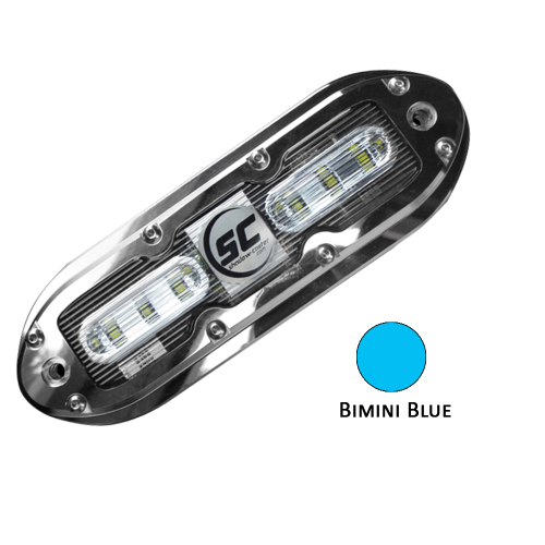 Shadow-Caster LED Lighting - Shadow-Caster SCM-6 LED Underwater Light w/20' Cable - 316 SS Housing - Bimini Blue