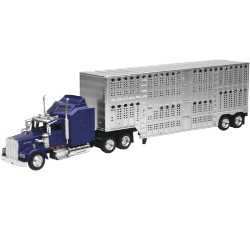 New Ray Toys - New Ray Toys 1:43 Long Hauler - Kenworth W900 Pot Belly Livestock - 15243B