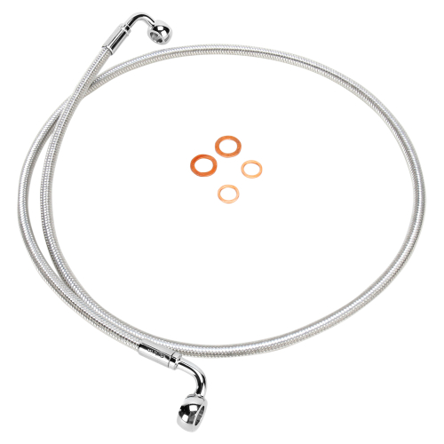 Magnum - Magnum Sterling Chromite II E-Z Align Single Disc Front Brake Line - 90deg. Top Angle - 56in. - 36256SW