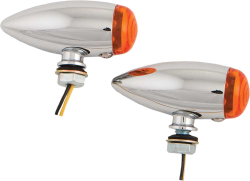 HardDrive - HardDrive Universal LED Chrome Bullet Marker Light - Amber Lens - 20-6589SALED