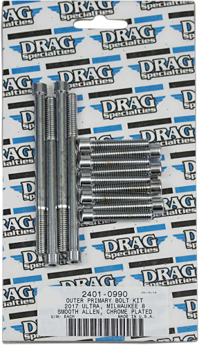 Drag Specialties - Drag Specialties Outer Primary Bolt Kit - Smooth - 2401-0990