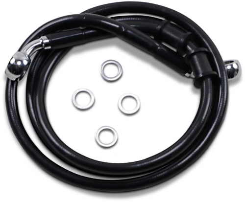 Drag Specialties - Drag Specialties Extended Length Stainless Steel Front Brake Line Kit - +8in. - Black Vinyl - 1741-5365