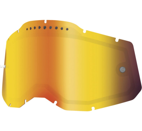 100% - 100% Replacement Dual Vented Lens for Racecraft 2/Accuri 2/Stratus 2 Goggles - Red Mirror - 59083-00006