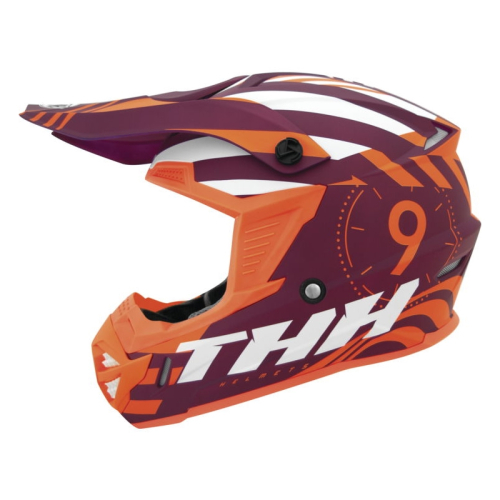 THH Helmets - THH Helmets T730X Twister Youth Helmet - 647990 - Purple/Orange - Small