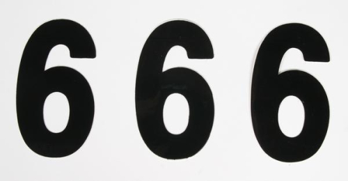 Factory Effex - Factory Effex Mini Pro Number 4in. - No.6 - Black - FX04-2576