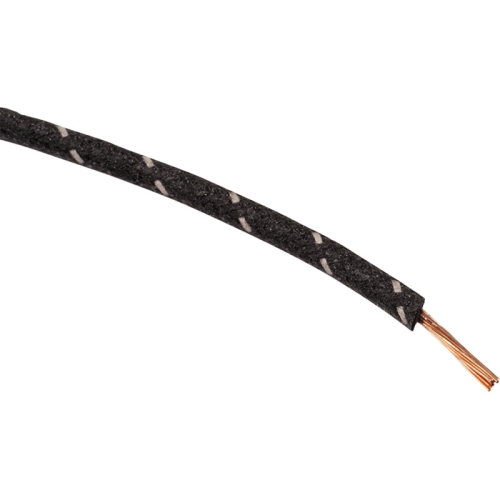 Namz - Namz 16-Gauge Cloth Braided Wire - Black with White Tracer - NCBW-09