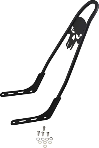 Motherwell - Motherwell One-Piece Skull Insert Sissy Bars - 25in. - Matte Black - 156T18-MB-SK