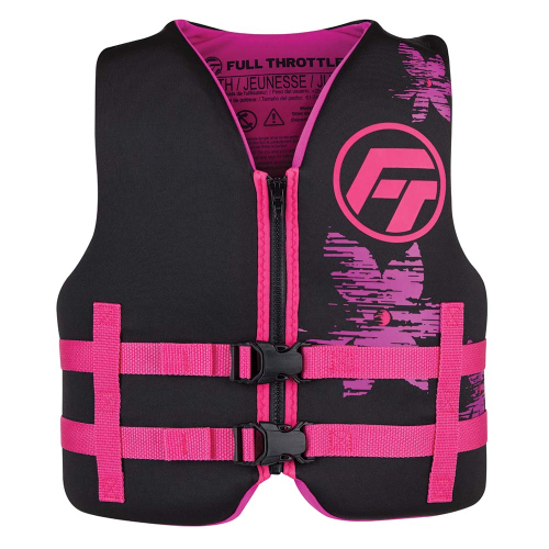 Full Throttle - Full Throttle Youth Rapid-Dry Life Jacket - Pink/Black