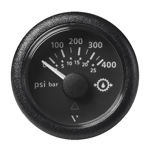 Veratron - Veratron 2-1/16" (52mm) ViewLine Transmission Oil Pressure 400 PSI/25 Bar - Black Dial &amp; Round Bezel